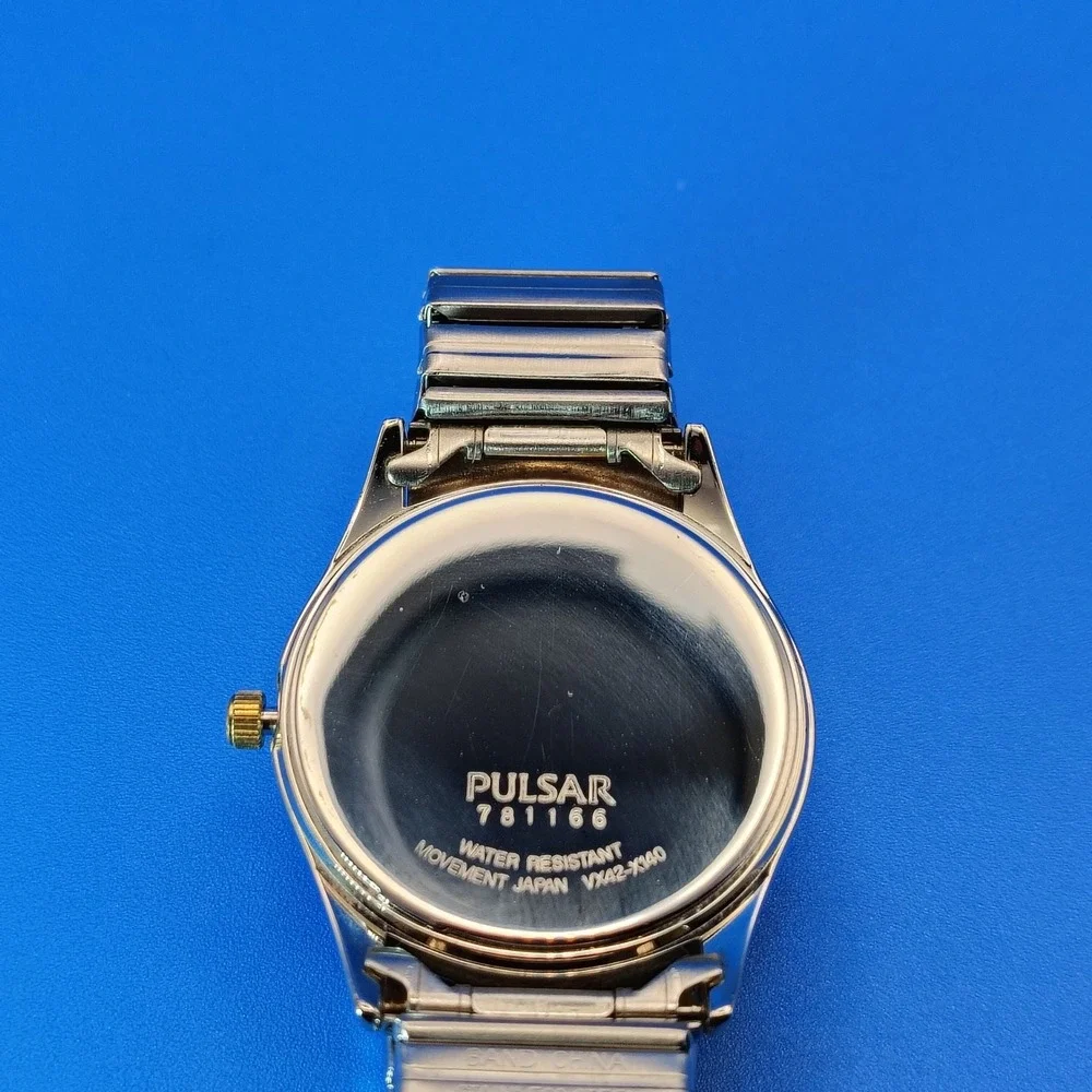 Vintage 1997 Pulsar by Seiko Date Two Tone 36mm Mens Quartz Dress Watch Restored